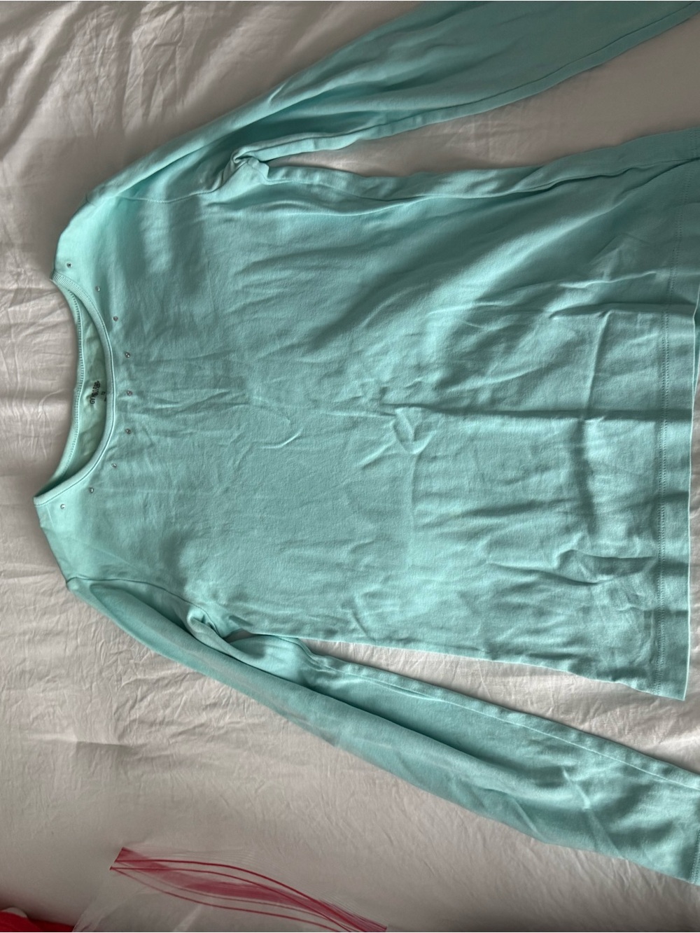 Gymboree Aqua Long-Sleeve Tee with Neck Studs